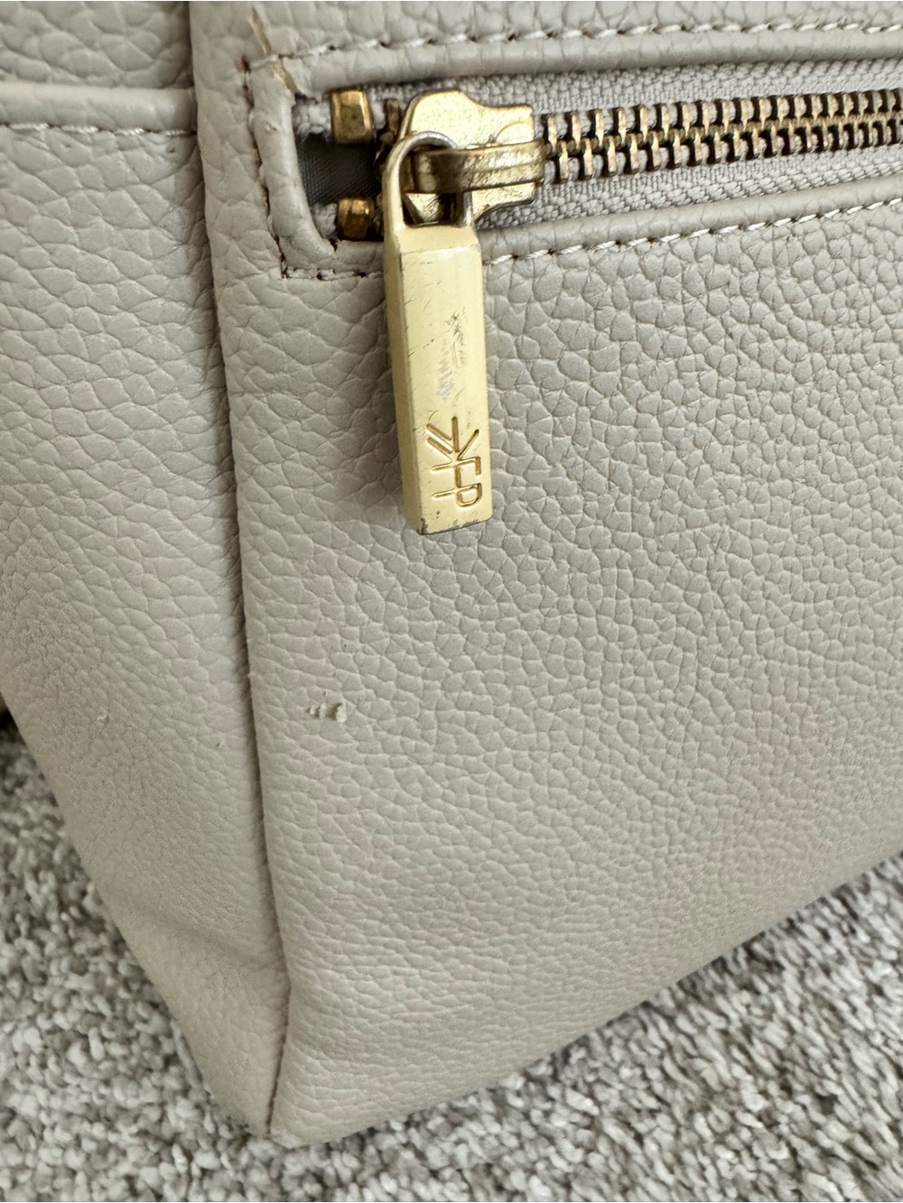 Freshly Picked Leather Diaper Bag - Taupe - Picture 4 of 7